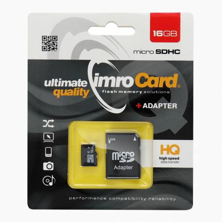 Karta Pamięci IMRO microSD 16GB z adapterem SD