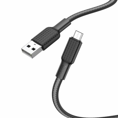 HOCO kabel USB do Micro 2,4A Jaeger X69 czarno-biały