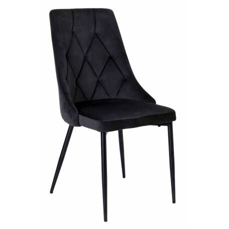 Krzesło LINCOLN VELVET tapicerowane czarny aksamit