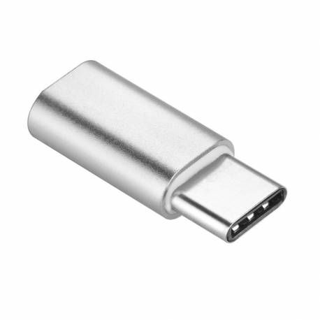 Adapter Ładowarki Micro Usb Do Typ C [Pa30] Srebrny