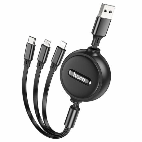 Hoco Kabel Usb 3W1 Do Iphone Lightning 8-Pin + Micro + Typ C X75 Czarny