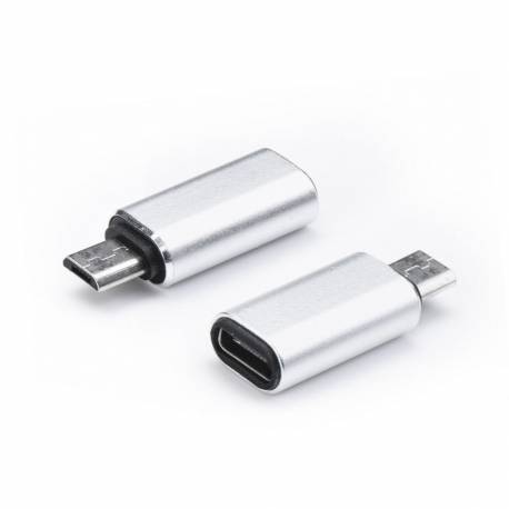 Adapter Ładowarki Typ C Do Micro Usb Srebrny