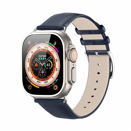 Dux Ducis Ys - Pasek Skórzany Do Apple Watch 42/44/45/49Mm Niebieski