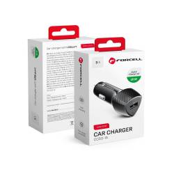 Forcell Carbon Ładowarka Samochodowa Usb Qc 3.0 18W Cc50-1A Czarny (Total 18W)