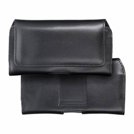 Skórzana Uniwersalna Kabura Pozioma Do Paska - Royal / Czarny - Rozmiar Xl - Do Iphone 13 Pro Max / 14 Pro Max / Samsung S21 Plu