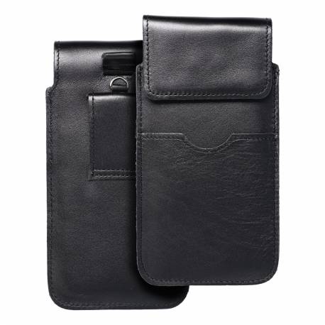 Skórzana Uniwersalna Wsuwka Z Klapką - Royal / Czarny - Rozmiar 2Xl+Wide - Samsung A12 / Note 9 / Xiaomi Redmi Note 10 Pro