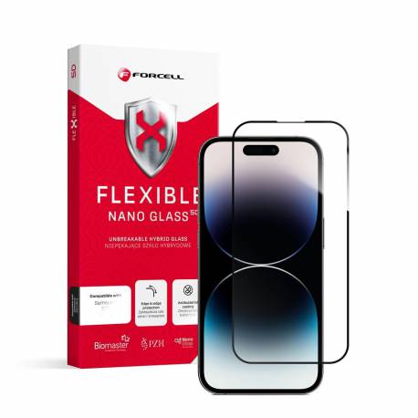 Forcell Flexible 5D - Szkło Hybrydowe Do Iphone 14 Pro Czarny