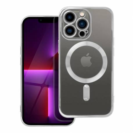 Futerał Electro Mag Cover Kompatybilny Z Magsafe Do Iphone 13 Pro Srebrny
