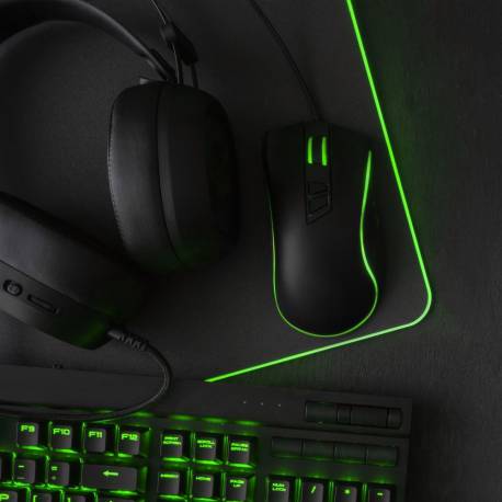 Podkładka pod klawiaturę i mysz dla graczy 800x300x3mm / czarny / LED RGB 10 trybów (gaming)