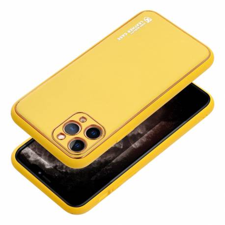 Futerał Leather Case Skórzany Do Iphone 15 Pro Max Żółty