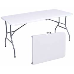 Stół cateringowy RICO składany w walizkę - 152 cm - biały