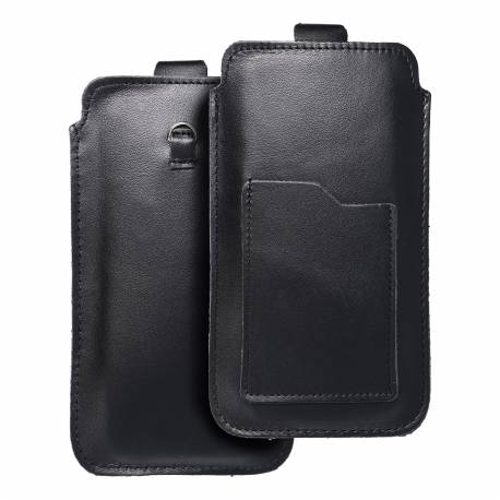 Skórzana Uniwersalna Wsuwka Z Pull-Up - Royal / Czarny - Rozmiar 2Xl+Wide - Samsung A12 / Note 9 / Xiaomi Redmi Note 10 Pro