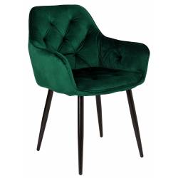 Krzesło welurowe NEVADA VELVET ciemnozielone