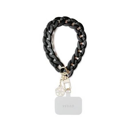 Guess Hand Strap GUOUCBMC4MK (Large Chain Acrylic 4G Charms / czarny)