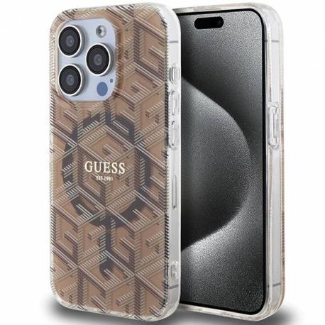 Oryginalne Etui Guess Hardcase Guhmp15Lhgcustgw Do Iphone 15 Pro (Kompatybilny Z Magsafe / Iml Gcube / Brązowy)