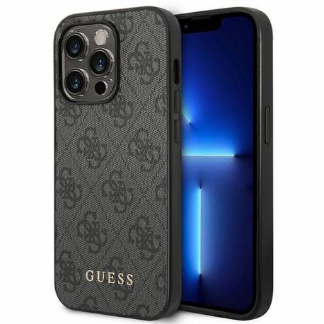 Oryginalne Etui Guess Hardcase Guhcp14Lg4Gfgr Do Iphone 14 Pro (4G Gold Logo / Szary)