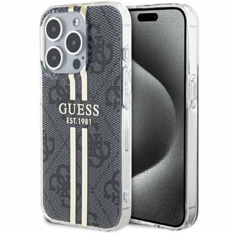 Oryginalne Etui Guess Hardcase Guhcp15Lh4Psegk Do Iphone 15 Pro (4G Gold Stripe / Czarny)