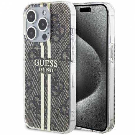 Oryginalne Etui Guess Hardcase Guhcp15Mh4Psegw Do Iphone 15 Pro (4G Gold Stripe / Brązowy)