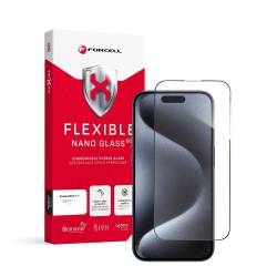 Forcell Flexible 5D - Szkło Hybrydowe Do Iphone 15 Pro Czarny