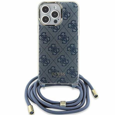 Oryginalne Etui Guess Hardcase Guhcp15Shc4Seb Do Iphone 15 (Crossbody Cord 4G Print / Niebieski)