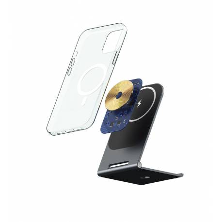 VEGER podstawka biurkowa z ładowarka indukcyjna wspiera MagSafe 15W Y56 czarna