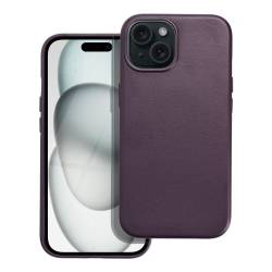 Leather Mag Cover Kompatybilne Z Magsafe Do Iphone 15 Ciemny Fioletowy