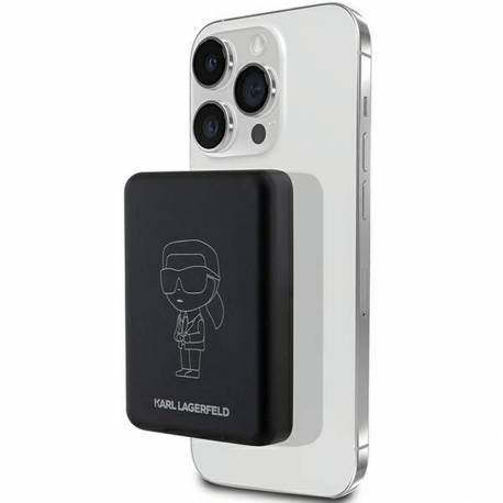 Bateria zewnętrzna ( Powerbank ) z ładowaniem indukcyjnym KARL LAGERFELD KLPBM5KIOTTGK 5000mAh 15W z Magsafe / czarny
