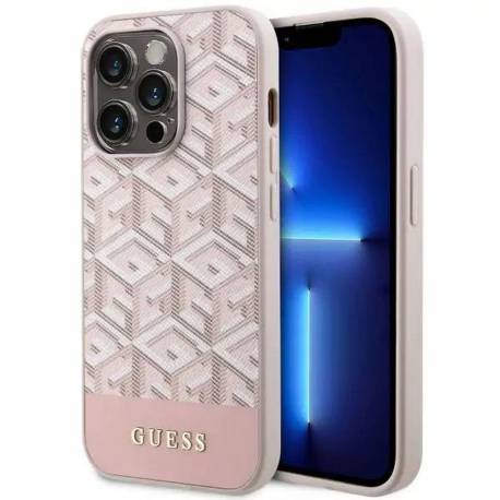 Oryginalne Etui Guess Hardcase Guhmp14Lhgcfsep Do Iphone 14 Pro (Kompatybilny Z Magsafe Gcube Stripes / Różowy)