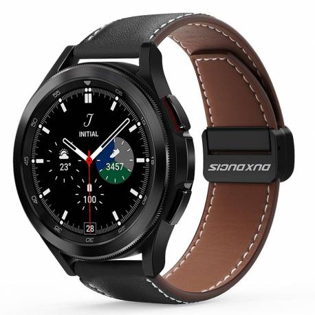 Dux Ducis Ya - Pasek Z Naturalnej Skóry Do Samsung Galaxy Watch / Huawei Watch / Honor Watch (22Mm Band) Czarny