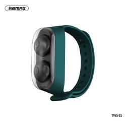 Remax Słuchawki Bezprzewodowe / Bluetooth Tws-15 W Stacja Dokująca W Smartbandzie Zielony