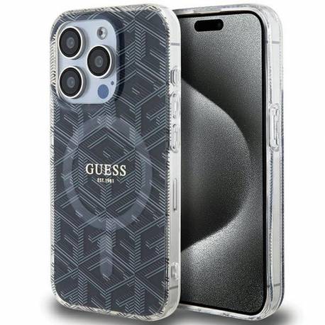Oryginalne Etui Guess Hardcase Guhmp15Xhgcustgk Do Iphone 15 Pro Max (Kompatybilny Z Magsafe / Iml Gcube / Czarny)