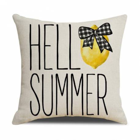 Poszewka Na Poduszkę 45 X 45 Cm Cytrynowe Hello Summer Pod160