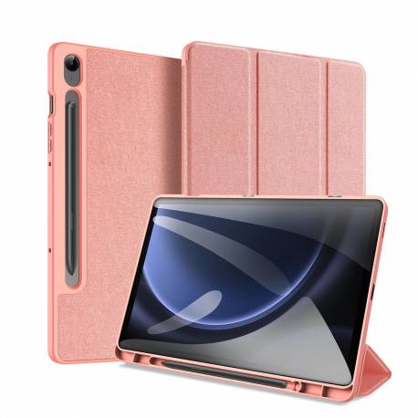 Etui Z Ekoskóry Dux Ducis Domo Z Podstawką Do Samsung Tab S9 Fe+ - Różowe
