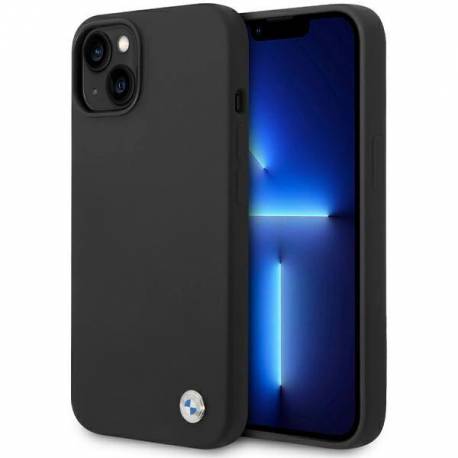 Etui Bmw Silicone Metal Logo Na Iphone 15 / 14 / 13 - Czarne