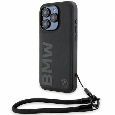 Etui Bmw Signature Leather Wordmark Cord Na Iphone 15 Pro - Czarne