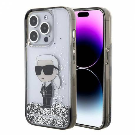Etui Karl Lagerfeld Liquid Glitter Ikonik Do Iphone 15 Pro Max - Przezroczyste