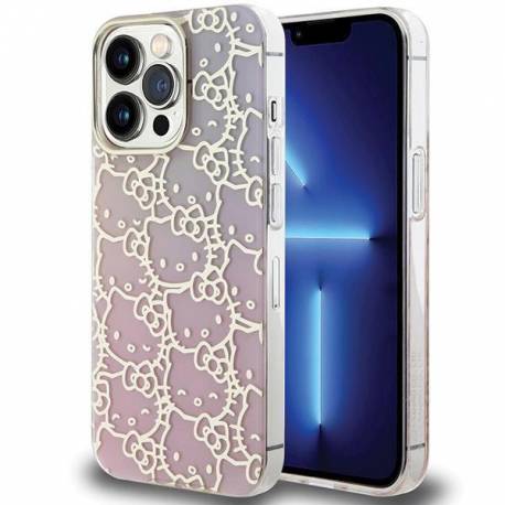 Etui Hello Kitty Iml Gradient Electrop Crowded Kitty Head Na Iphone 15 Pro Max - Różowe