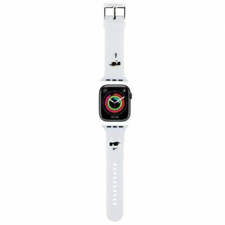 Pasek Karl Lagerfeld 3D Rubber Karl&choupette Heads Na Apple Watch 42/44/45/49Mm - Biały