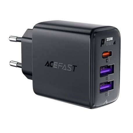 Ładowarka Acefast A57 Pd 35W Gan 2 X Usb-A + Usb-C Z 3 Portami - Czarna