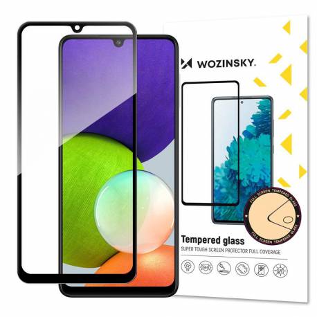 Wozinsky Super Wytrzymałe Szkło Hartowane Full Glue Na Cały Ekran Z Ramką Case Friendly Samsung Galaxy A22 4G Czarny