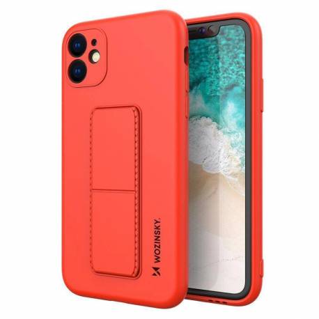 Wozinsky Kickstand Case Silikonowe Etui Z Podstawką Etui Samsung Galaxy A22 5G Czerwone