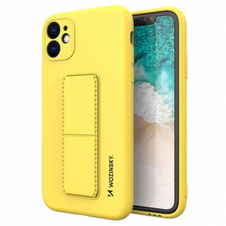 Wozinsky Kickstand Case Silikonowe Etui Z Podstawką Etui Samsung Galaxy A72 4G Żółte