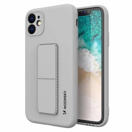 Wozinsky Kickstand Case Silikonowe Etui Z Podstawką Etui Samsung Galaxy A72 4G Szare