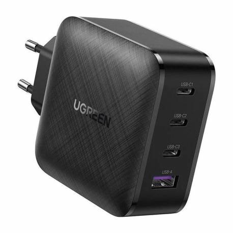 Ugreen Szybka Ładowarka Gan Pps 65W Usb / 3X Usb Typ C Qc 3.0 Power Delivery Scp Fcp Afc (Azotek Galu) Czarny (Cd224 70774)