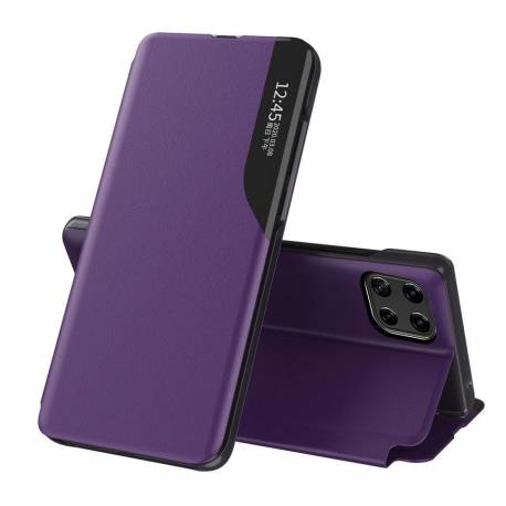 Eco Leather View Case Elegancki Futerał Etui Z Klapką I Funkcją Podstawki Samsung Galaxy A22 4G Fioletowy