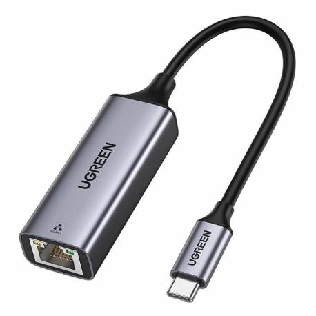 Ugreen Zewnętrzna Karta Sieciowa Rj45 - Usb Typ C (1000 Mbps/ 1 Gbps )Gigabit Ethernet Szary (Cm199)