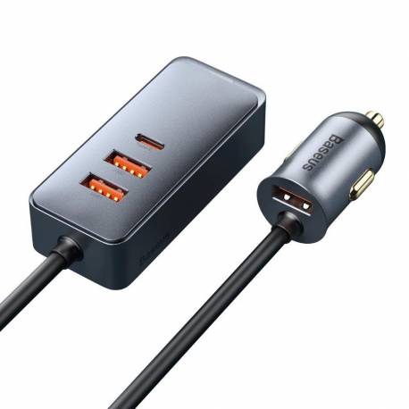 Baseus Share Together Ładowarka Samochodowa 3X Usb / Usb Typ C 120W Pps Quick Charge Power Delivery Szary (Ccbt-B0G)