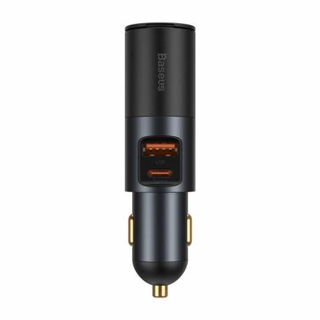 Baseus Share Together Ładowarka Samochodowa Usb / Usb Typ C / Gniazdo Zapalniczki 120W Quick Charge Power Delivery Szary (Ccbt-C