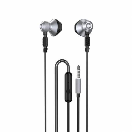 Dudao Metalowe Przewodowe Słuchawki Douszne 3,5 Mm Mini Jack Szary (X2C-Grey)