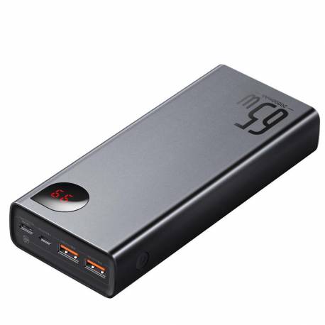 Baseus Adaman Powerbank 2X Usb / 1X Usb Typ C / 1X Micro Usb 20000Mah 65W Quick Charge 4.0 Power Delivery Czarny (Ppimda-D01)